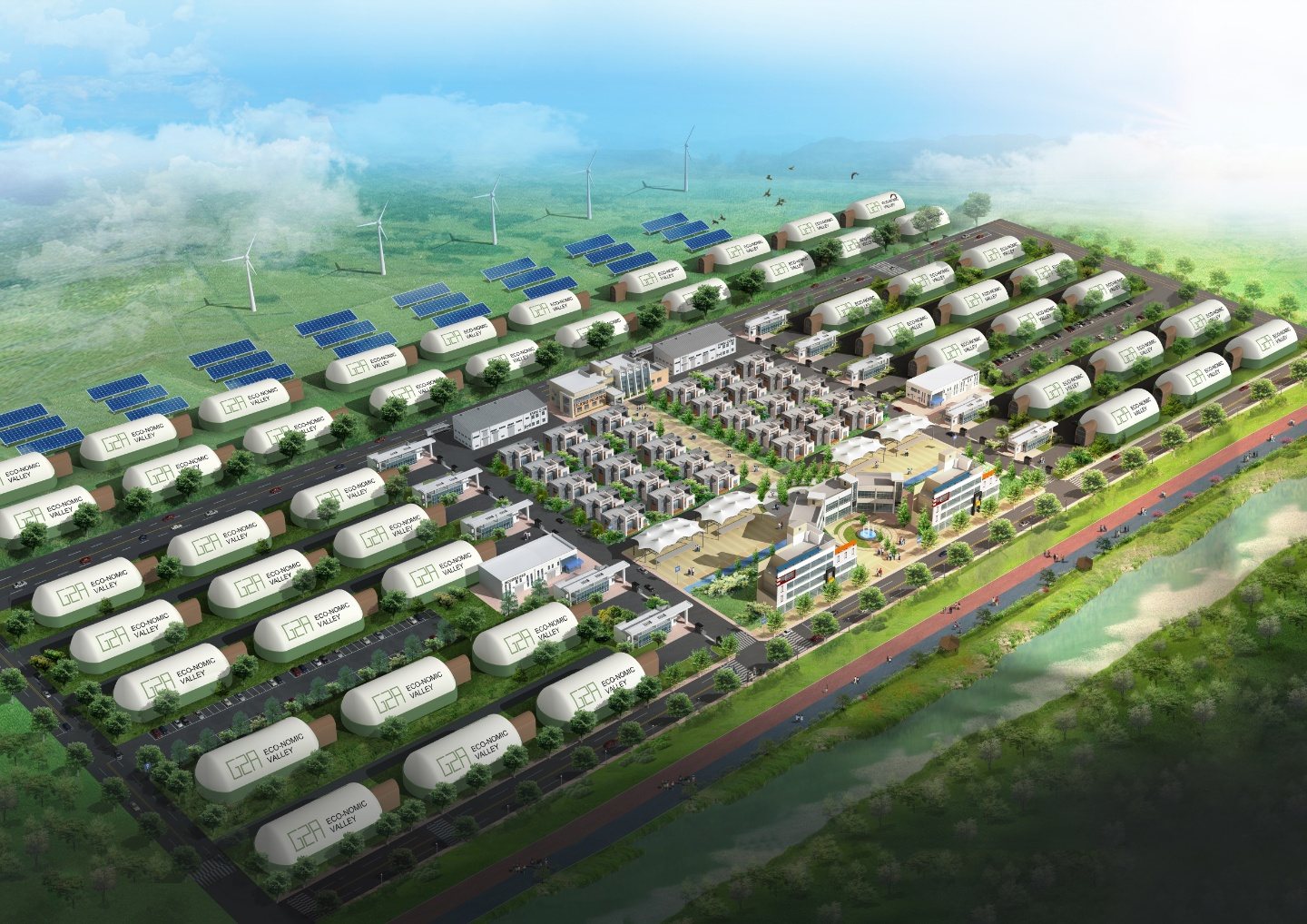 AgDome cluster master plan — the base unit of a national-scale project